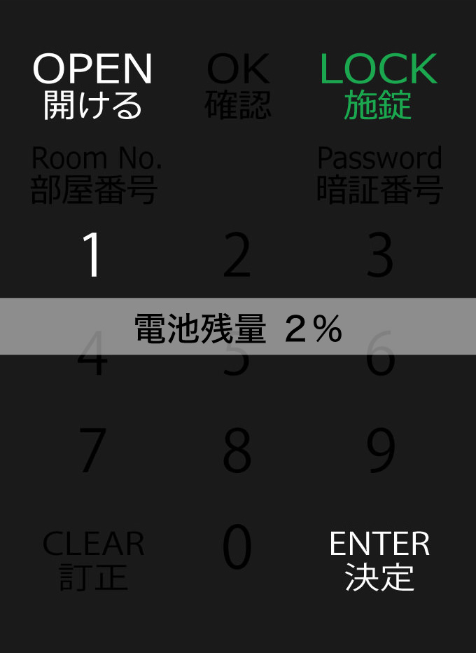 電池残量 2%