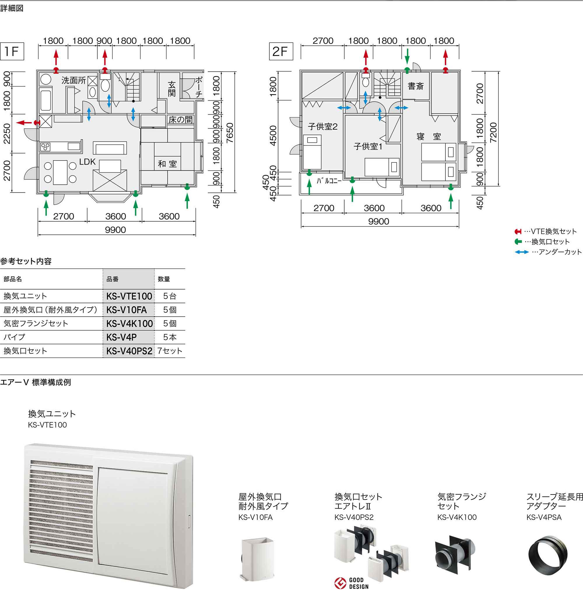 保証 ナスタ 深型フード付ガラリ 防火ダンパー付 網無 φ200 KS