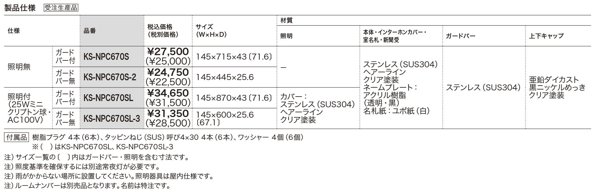 インターホンパネル KS-NPC670S | 表示・サイン | 製品情報 | 株式会社ナスタ