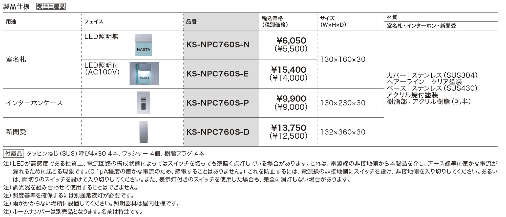 インターホンパネル KS-NPC760S | 表示・サイン | 製品情報 | 株式会社