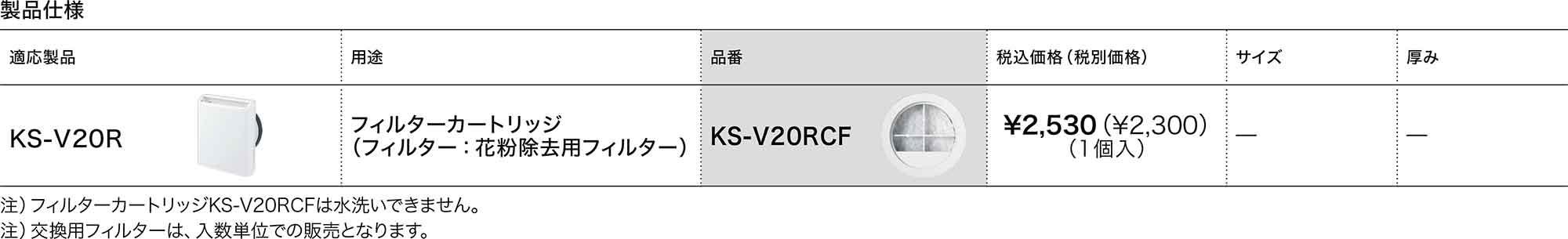 フィルターカートリッジ（花粉除去用フィルター） KS-V20RCF | 換気口関連品・メンテナンス品 | 製品情報 | 株式会社ナスタ