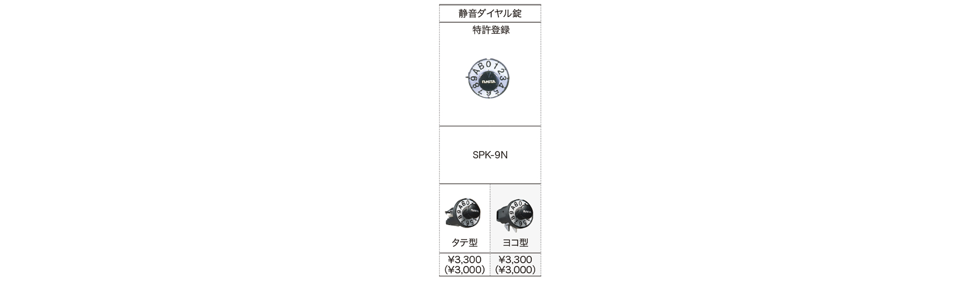 NASTA ナスタ SPK-9N-T 戸建 静音大型ダイヤル錠 メンテナンス交換用 集合ポスト タテ型